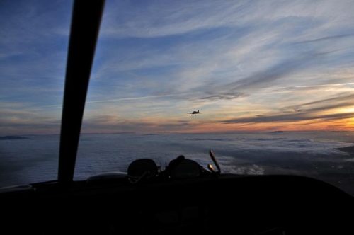 Enroute To Livermore - Harry Crosby's RV-6 - Sunset