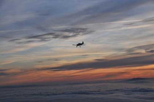 Enroute To Livermore - Harry Crosby's RV-6 - Sunset