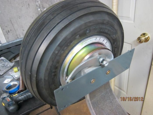 Assembled wheel and brake