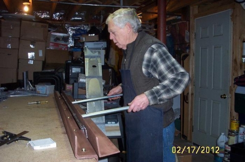 Bending LH rear spar flange to 11.7 deg