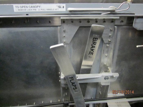 Canopy latch, brake and flap labels