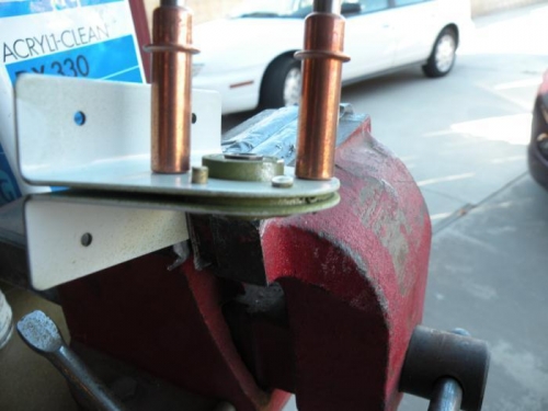 Obligatory photo of the first rivet of the project.