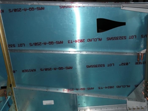 A new left forward skin stiffener made from 6061-T6 angle stock.