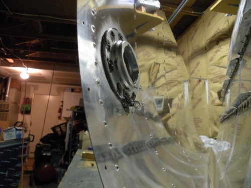 Interior view of retaining ring with vent line clip.