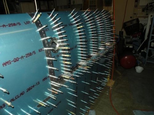 I clecoed the tank to the wing spar to ensure that the tank was not tweaked during assembly.