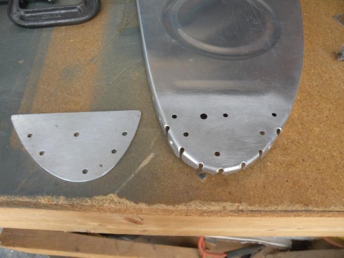 T-410 reinforcement plate and outobard T-403 rib scuffed and cleaned, ready for sealant.