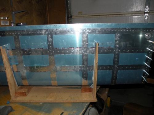 Interior ribs riveted and cleaned up.