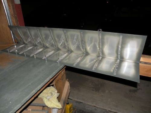 Left aileron skin ready to bend.