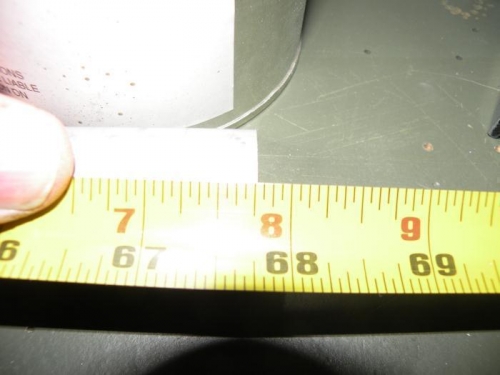 I taped the measuring tape 2-inch mark at the opposite end. Length of the tube is 65-25/32 inches.