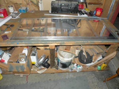 Left top outboard skin scuffed and cleaned, ready for primer.