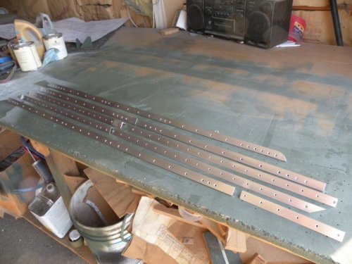 Firewall stiffeners are scuffed and cleaned, ready to prime.