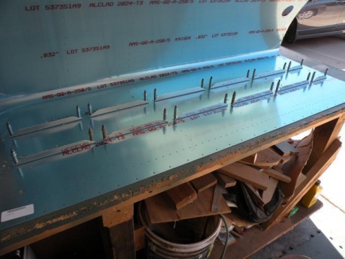 Tank stiffeners drilled to right tank skin.