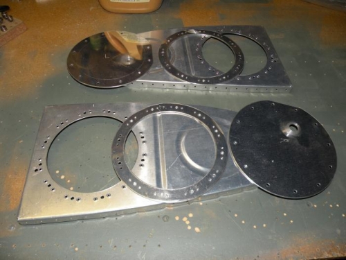 Inboard end rib access plate modificatons complete for both tanks.