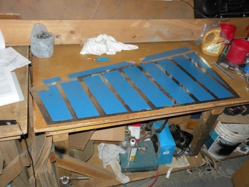 Both Rudder Skin Stiffer Rivet Lines Stripped and Deburred