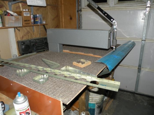 Setup for most of skin holes, and bottom flange of the spar.