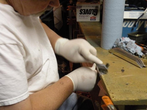 Stiffeners get the scuff and clean treatment too.