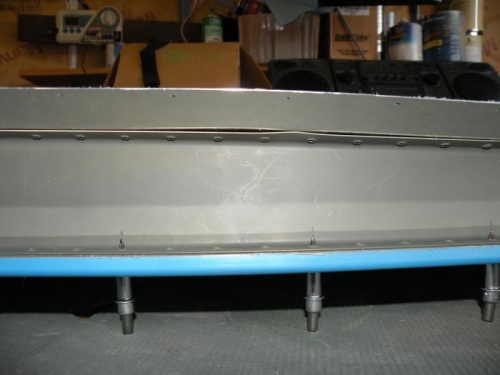 Guess I wasn't careful enough when I had the spar clamped for riveting of the reinforcement plates.