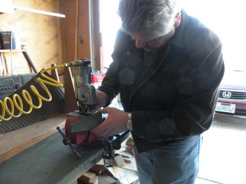 Dimpling a rib for the right flap.