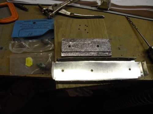 Match drill complete; ready to dimple rib and countersink counterweight.