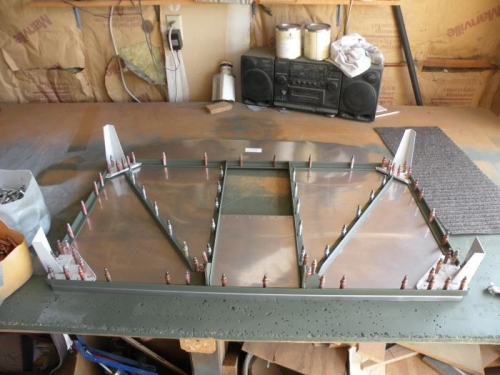 Firewall reassembled and ready for riveting.