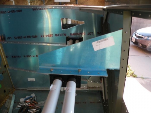 Test fit of the rudder pedal bracket.