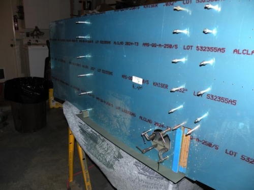 Ready to match drill the right F-715 rib.