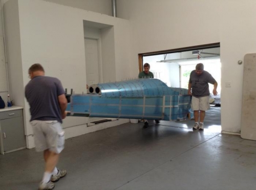 ... and straight into the hangar.