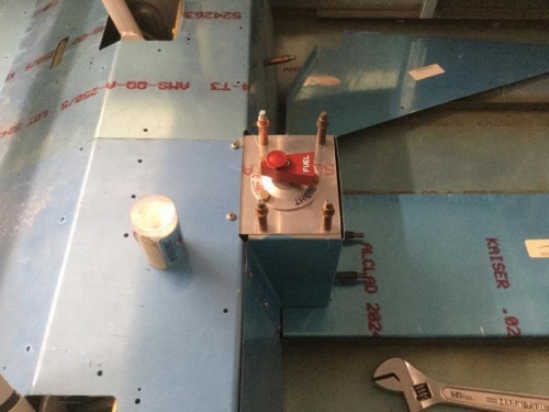 Fuel valve assembly installed.