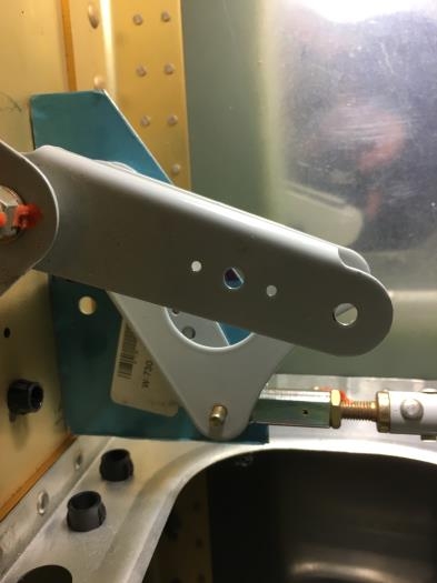 Bellcrank jig in place, left wing