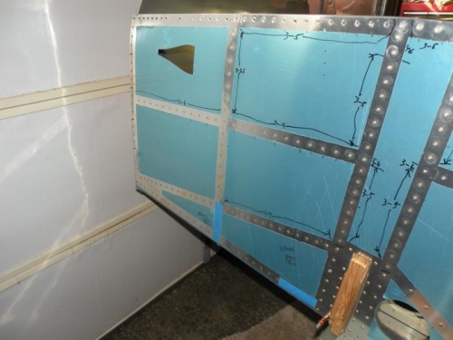 Forward sections of the left side skin done (mostly).