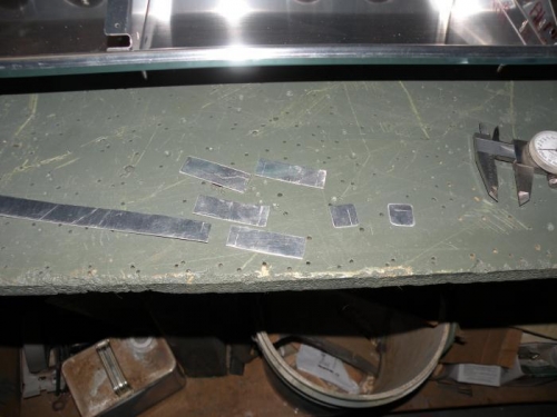 The four FL-708 spacers, and the 0.020 shims I needed for two of the interior rib aft ends.