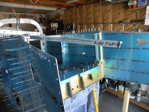 Set up for trimming the right longeron.