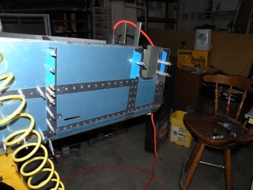 A good start on riveting the aft fuselage.