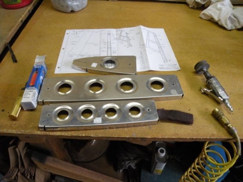 Getting ready to debur lightening holes in VS ribs.