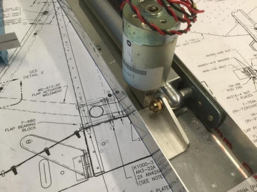 Test fit of the flap motor in the channel