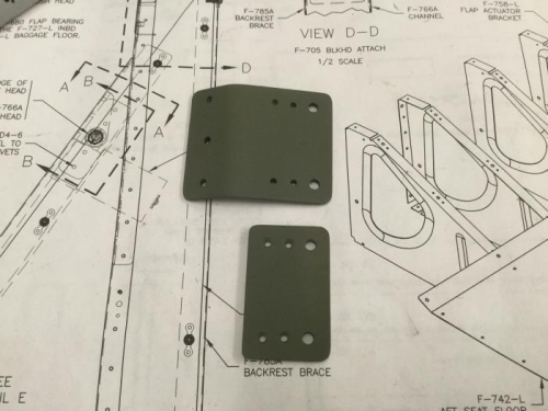 F-767 attach angle and shim primed and ready to rivet.