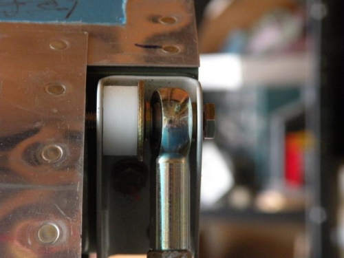 Right aileron spacer/stop and hardware in place.