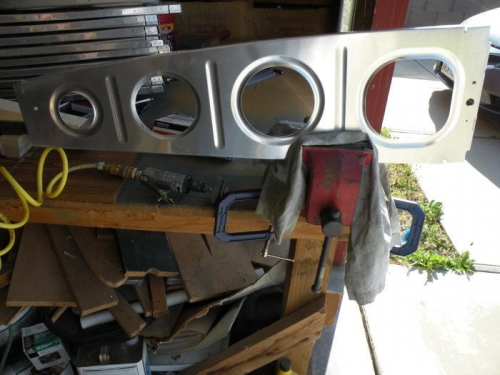 Initial setup for deburring lightening holes. I ended up just holding the rib in my left hand.