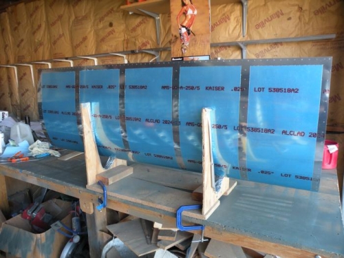 Right leading edge skin de-vinyled.