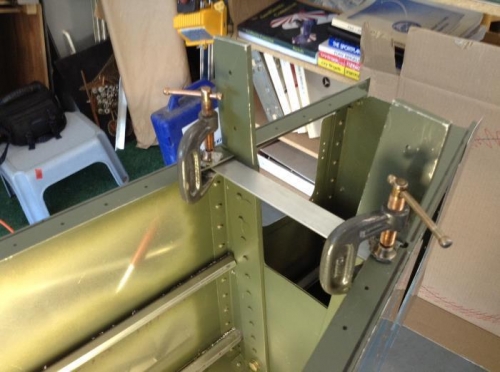 New F-711D clamped in place, ready to drill.