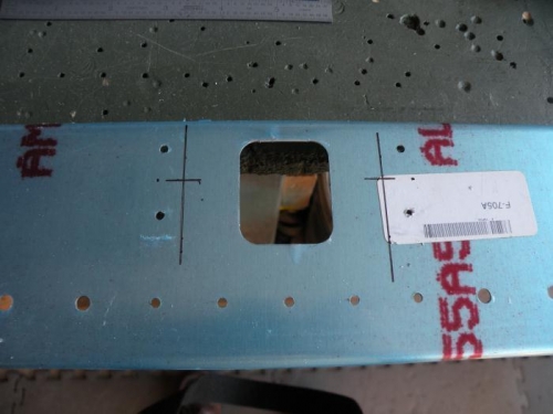Locations of centers of the wiring pass-through holes.