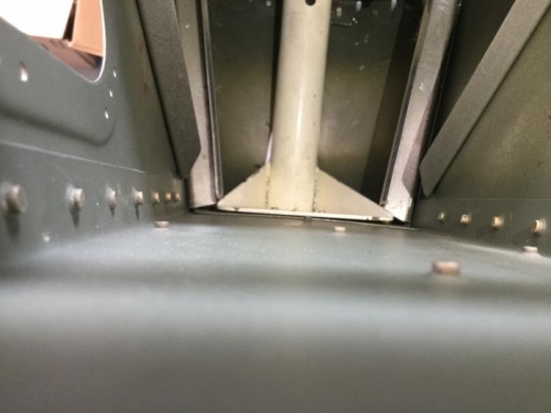 F-712 bulkhead (aft of weldment) is bowed forward.