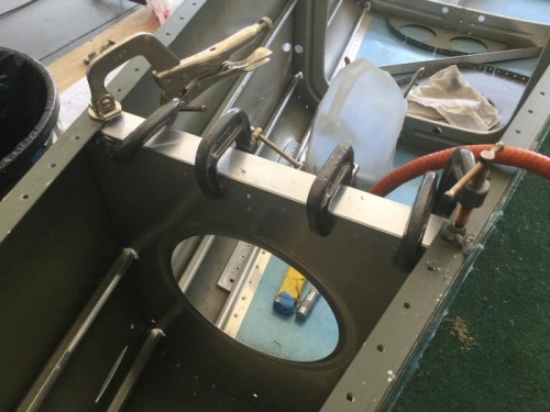 F-710B angle clamped in place and ready to drill.