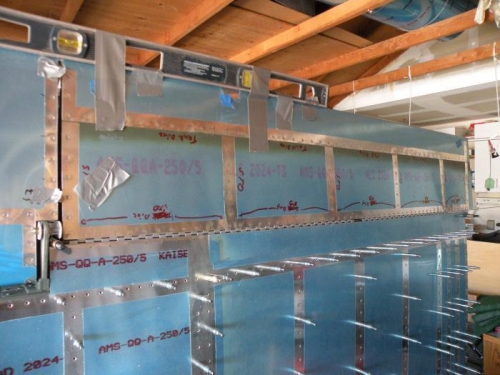 Flap clamped in place ready to drill the hinge.