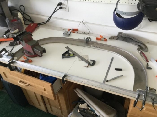 Aft Frames Clamped to MDF Board