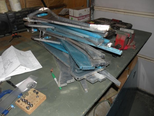 The aftermath of center fuselage disassembly.