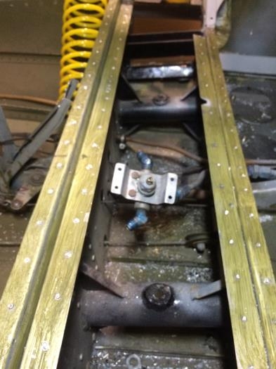 Gear box area exposed.