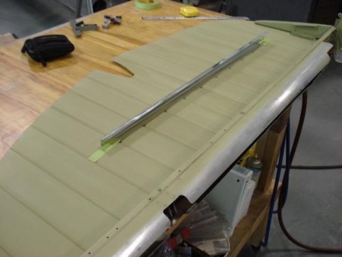 Rudder beef-up strip.