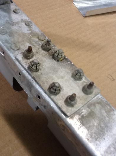 Old inboard hinge spar repair.