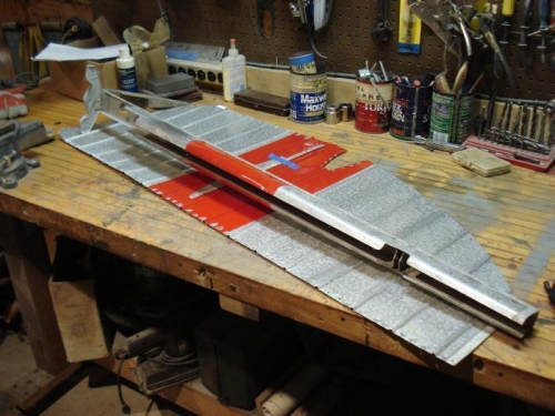 Rudder skins separated from spar.